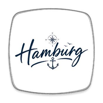 Hamburg Anchor - Square fridge magnet - white - Front