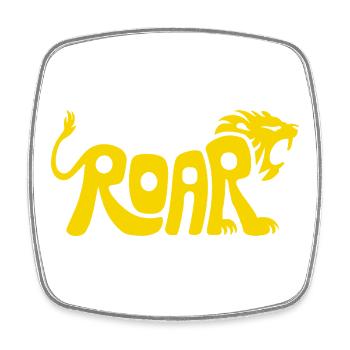 Design des lettres Lion Roar - Magnet carré - blanc - Devant