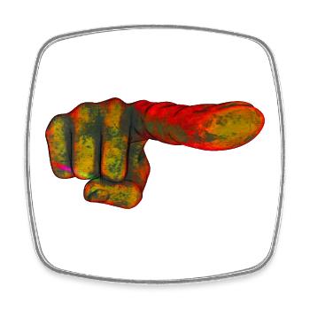 Color explosion index finger - Square fridge magnet - white - Front