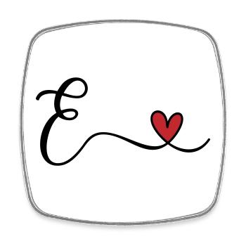 Letter E Monogram - Square fridge magnet - white - Front