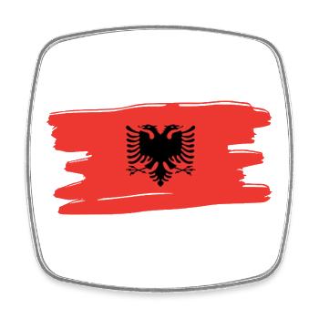 Albanien Fahne Albaner - Viereckiger Kühlschrankmagnet - Weiß - Vorne