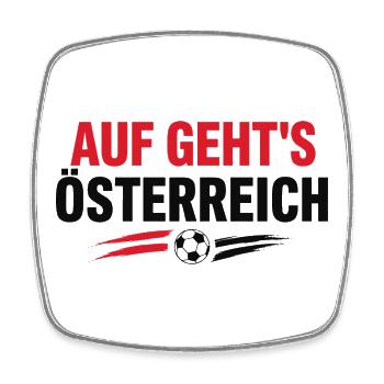 Auf Geht's Österreich Foot Autriche | Supporter - Magnet carré - blanc - Devant
