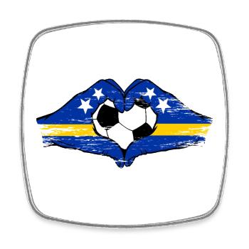 Mains du drapeau de Curaçao en forme de cœur utilisées - Magnet carré - blanc - Devant