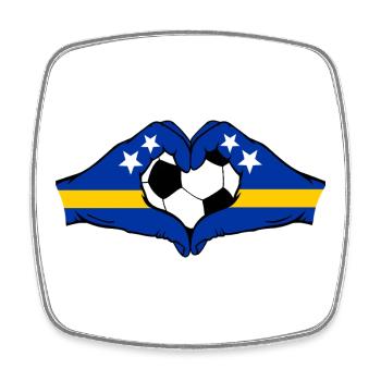 Curacao Flag Hands Heart Shape - Square fridge magnet - white - Front