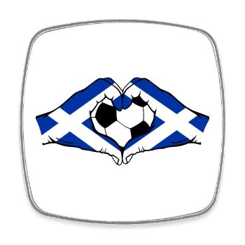Scotland Flag Hands Heart Shape - Square fridge magnet - white - Front