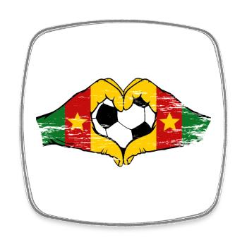 Cameroon Flag Hands Heart Shape Used - Square fridge magnet - white - Front
