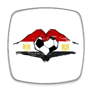 Egypt Flag Hands Heart Shape Used - Square fridge magnet - white - Front