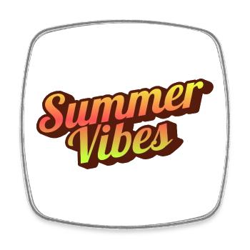 Retro Summer Vibes Typography Graphic - Square fridge magnet - white - Front
