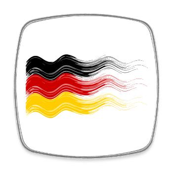 DEUTSCHLAND GERMANY EUROPA DEUTSCHE SPORT FAN - Viereckiger Kühlschrankmagnet - Weiß - Vorne