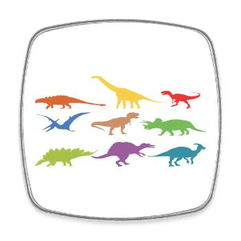 Colorful dinosaurs - Square fridge magnet - white - Front