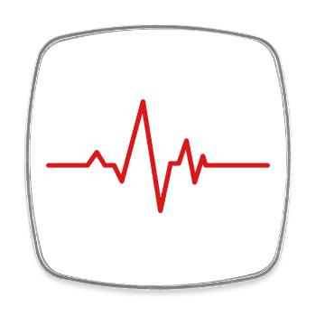 Heartbeat Cardiogram - Square fridge magnet - white - Front