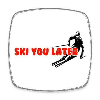 Ski Cooler Spruch Wintersport - Viereckiger Kühlschrankmagnet - Weiß - Vorne