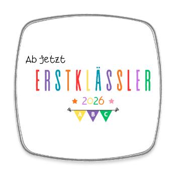 Erstklässler 2026 Schulstart - Viereckiger Kühlschrankmagnet - Weiß - Vorne