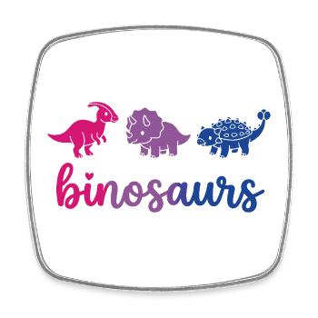 Mois de la fierté LGBTQ - Binosaur - Magnet carré - blanc - Devant