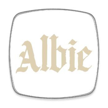 Albie Gothic Fracture Print - Square fridge magnet - white - Front