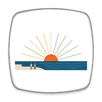 Minimalistische Sun at the Beach Ästhetik - Viereckiger Kühlschrankmagnet - Weiß - Vorne