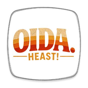Oida heast Retro Sonnenuntergang Typo - Viereckiger Kühlschrankmagnet - Weiß - Vorne