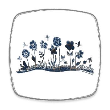 Blumen - Viereckiger Kühlschrankmagnet - Weiß - Vorne