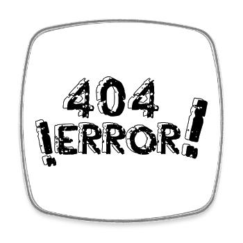 Error 404 - Square fridge magnet - white - Front