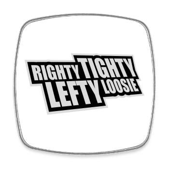 Logo DIY Drôle à droite Tighty Tighty Lefty - Magnet carré - blanc - Devant
