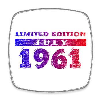 65th Birthday Limited Edition 07/1961 - Square fridge magnet - white - Front