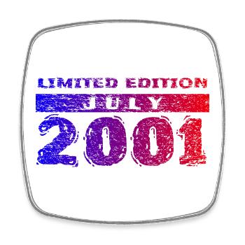 25th Birthday Limited Edition 07/2001 - Square fridge magnet - white - Front
