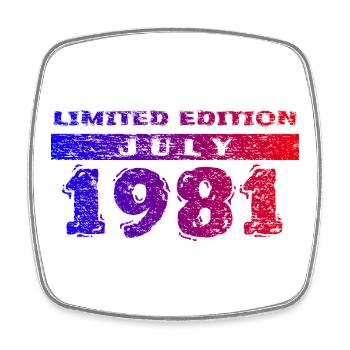 45e anniversaire Édition Limitée 07/1981 - Magnet carré - blanc - Devant