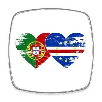 Portugal Kap Verde Flagge Herz used - Viereckiger Kühlschrankmagnet - Weiß - Vorne