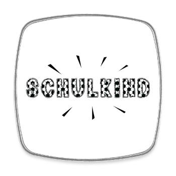 Schulkind Fußball Fußballschrift Einschulung - Viereckiger Kühlschrankmagnet - Weiß - Vorne