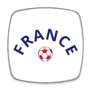 France football pour supporters - Magnet carré - blanc - Devant