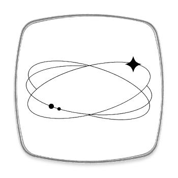 Orbit 2 - Square fridge magnet - white - Front