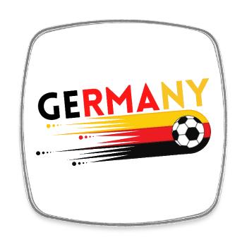 Germany German Football Soccer Ball Travel Retro - Square fridge magnet - white - Front