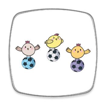 Des filles sur les ballons de football - Magnet carré - blanc - Devant