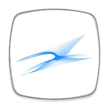 Geometric Wave – Blue Generative Line Art - Square fridge magnet - white - Front