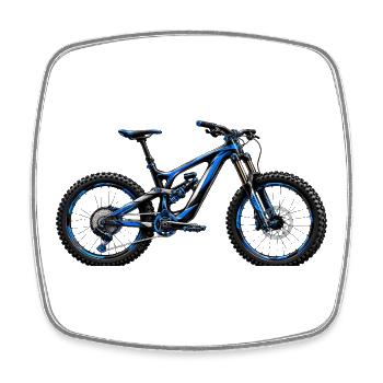 MTB Fully Bike Side View Technology Enduro Frame - Square fridge magnet - white - Front