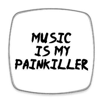 Music Is My Painkiller - Square fridge magnet - white - Front