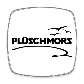 Plueschmors Chemise de mer basse allemande - Magnet carré - blanc - Devant