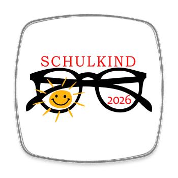 coole Sonnenbrille Schulkind  - Viereckiger Kühlschrankmagnet - Weiß - Vorne