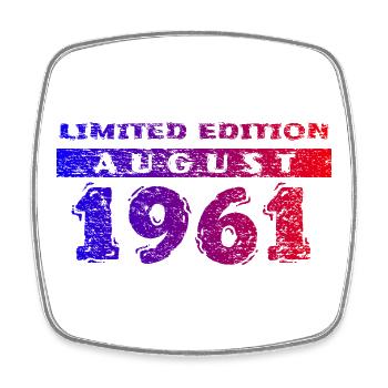 65. Geburtstag Limited Edition 08/1961 - Viereckiger Kühlschrankmagnet - Weiß - Vorne