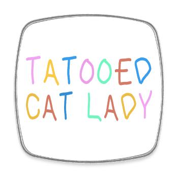 La Chatte Tatouée - Magnet carré - blanc - Devant