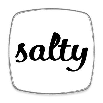 Salty Minimalist Spruch T-Shirt - Viereckiger Kühlschrankmagnet - Weiß - Vorne