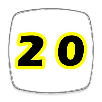 20 Number Symbol - Square fridge magnet - white - Front
