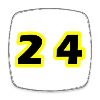 24 Symbole numérique - Magnet carré - blanc - Devant