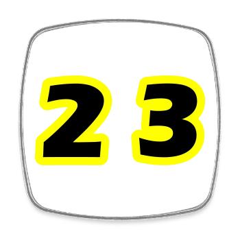 23 Number symbol - Square fridge magnet - white - Front