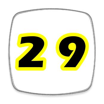 29 Number Symbol - Square fridge magnet - white - Front
