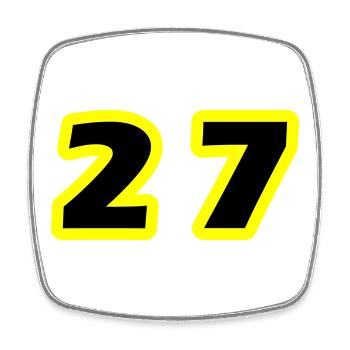 27 Number Symbol - Square fridge magnet - white - Front