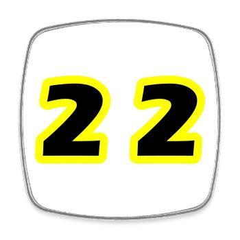 22 Number Symbol - Square fridge magnet - white - Front