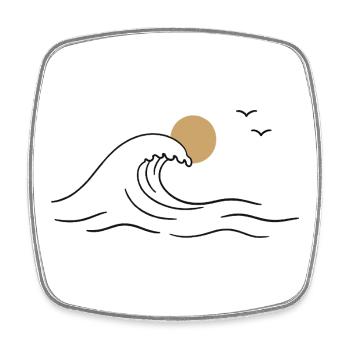 Lune et mer - Magnet carré - blanc - Devant