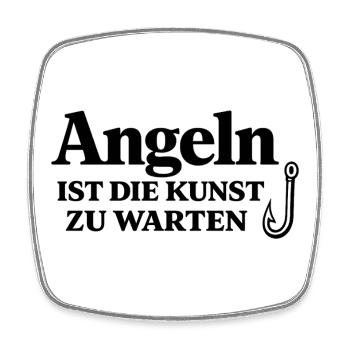 Angeln ist die Kunst zu warten – Angel-Design - Viereckiger Kühlschrankmagnet - Weiß - Vorne
