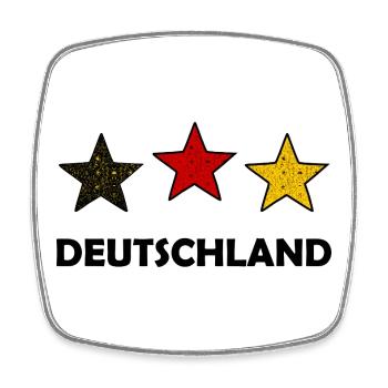 Drei farbige Sterne Deutschland - Viereckiger Kühlschrankmagnet - Weiß - Vorne